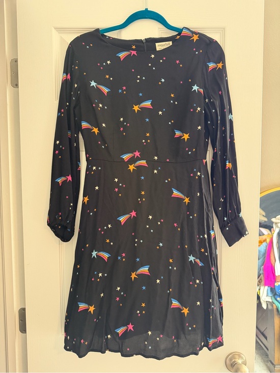 Modcloth Dresses & Skirts - Modcloth Black Long-Sleeve Shooting Star Print Dress - whimsical celestial print
